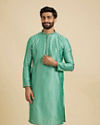 Aqua Green Festive Silk Kurta Pajama